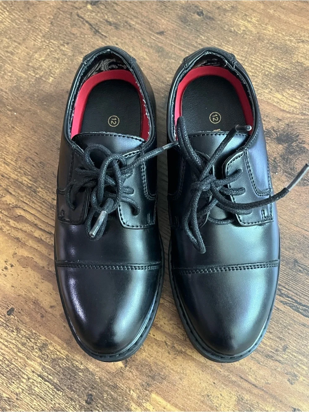 Bruno Marc Boys Black Dress Shoes Size 12 Formal Lace-Up Oxfords